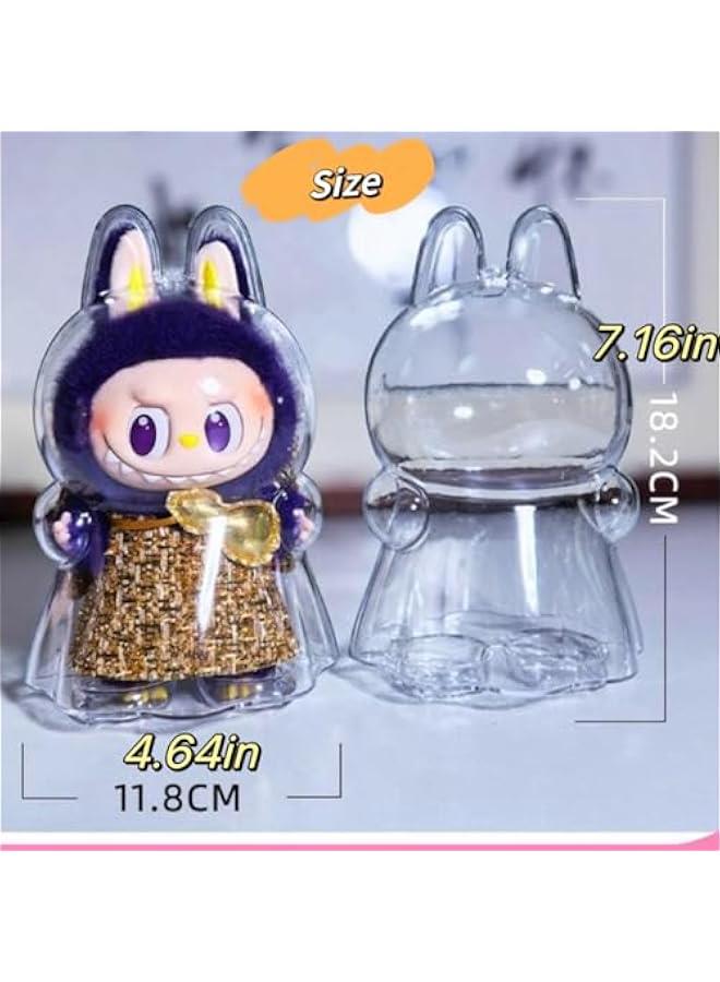 Arabest Clear Figure Display Bag with Keychain for LABUBU Doll, Plastic Protective Cover for Figure Display Bag，Transparent PVC Bag for Labubu Storage (NO Dolls(Dress))  - Image 4