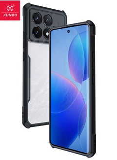 XUNDD Xiaomi POCO X6 Pro Case, Transparent Acrylic Back Panel + Black TPU Soft Frame Cover, Military Grade SGS Dropproof Certification Case, Super Anti-Fall Back Cover for Xiaomi POCO X6 Pro 5G, Clear/Black  - Image 1