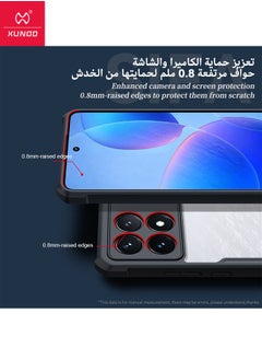 XUNDD Xiaomi POCO X6 Pro Case, Transparent Acrylic Back Panel + Black TPU Soft Frame Cover, Military Grade SGS Dropproof Certification Case, Super Anti-Fall Back Cover for Xiaomi POCO X6 Pro 5G, Clear/Black  - Image 4