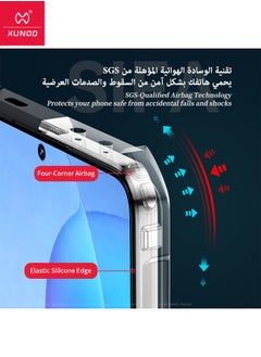 XUNDD Xiaomi POCO X6 Pro Case, Transparent Acrylic Back Panel + Black TPU Soft Frame Cover, Military Grade SGS Dropproof Certification Case, Super Anti-Fall Back Cover for Xiaomi POCO X6 Pro 5G, Clear/Black  - Image 3