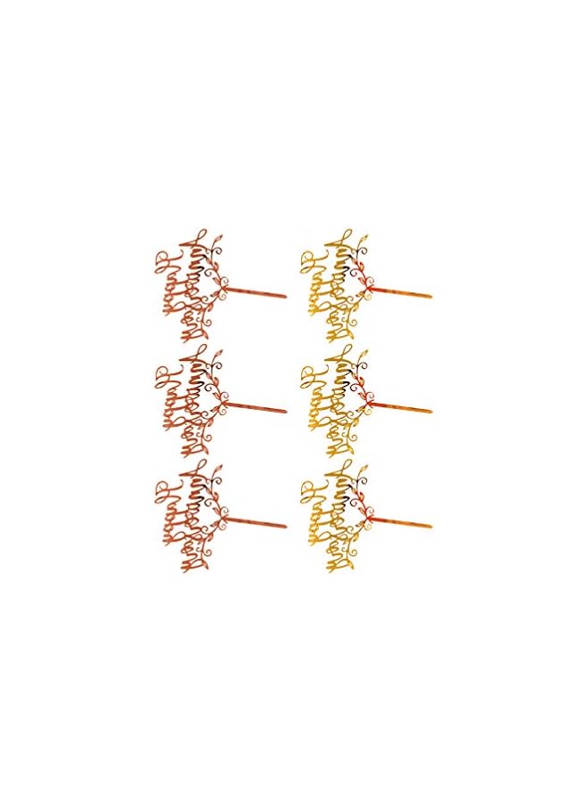 S-TOP Happy Anniversary Cake Topper Rose Gold Golden Glitter Acrylic Anniversary Birthday Cupcake Topper for Wedding Birthday Party Decoration 6PCS - Image 3