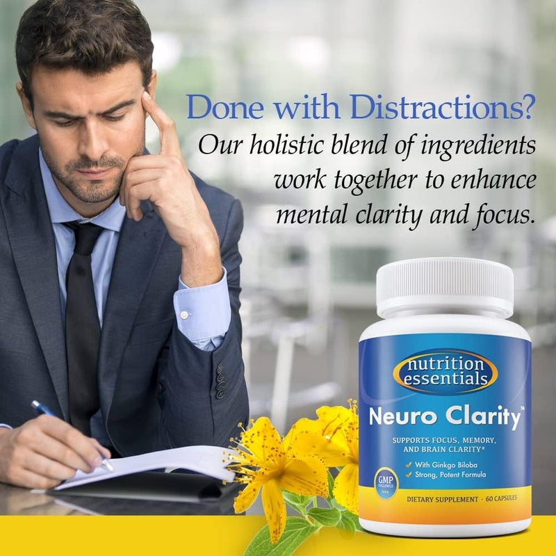 Nutrition Essentials Nootropic Brain Support Supplement  CaffeineFree Capsules That Support The Brain  Brain Support Pills with St Johns Wort and Ginkgo Biloba - Image 3