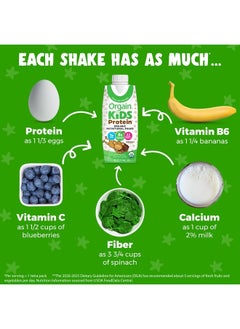Orgain Organic Kids Nutritional Protein Shake, Chocolate, Healthy Kids Snacks, 8g Dairy Protein, 3g Fiber, 22 Vitamins & Minerals, No Soy Ingredients, Gluten Free, Non-GMO, 8.25 Fl Oz (Pack of 12)  - Image 4
