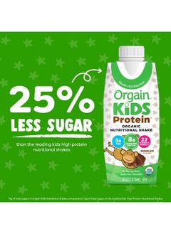 Orgain Organic Kids Nutritional Protein Shake, Chocolate, Healthy Kids Snacks, 8g Dairy Protein, 3g Fiber, 22 Vitamins & Minerals, No Soy Ingredients, Gluten Free, Non-GMO, 8.25 Fl Oz (Pack of 12)  - Image 3