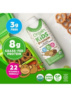 Orgain Organic Kids Nutritional Protein Shake, Chocolate, Healthy Kids Snacks, 8g Dairy Protein, 3g Fiber, 22 Vitamins & Minerals, No Soy Ingredients, Gluten Free, Non-GMO, 8.25 Fl Oz (Pack of 12)  - Image 5