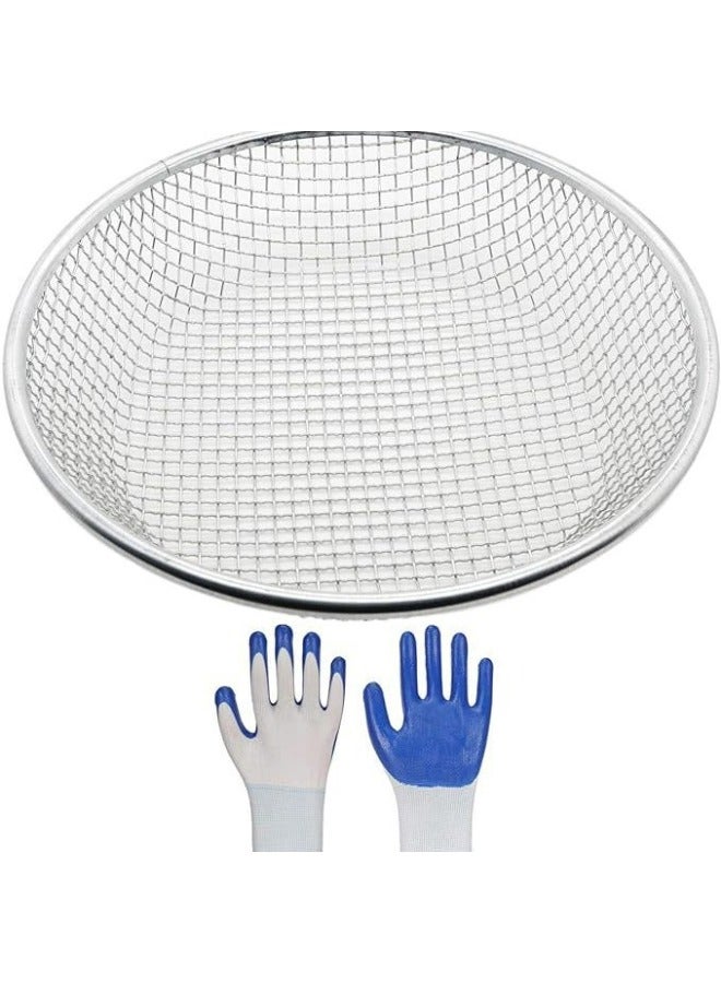 Horticultural Sand Compost Sieve Sand Rock Sieve Soil Compost Diameter 30cm Aperture Optional 2mm-6mm-10mm-Specifications:31.0cm Mm Diameter Hole + Gloves - Image 3