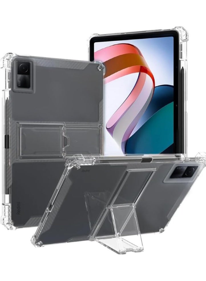 Transparent Stand Case for Xiaomi Redmi Pad 10.6 Inch (2022 Release) – Shockproof Thin Slim Lightweight TPU Bumper, Anti-Yellowing Kickstand Cover with Pencil Holder, Clear Protective Tablet Case - Image 1