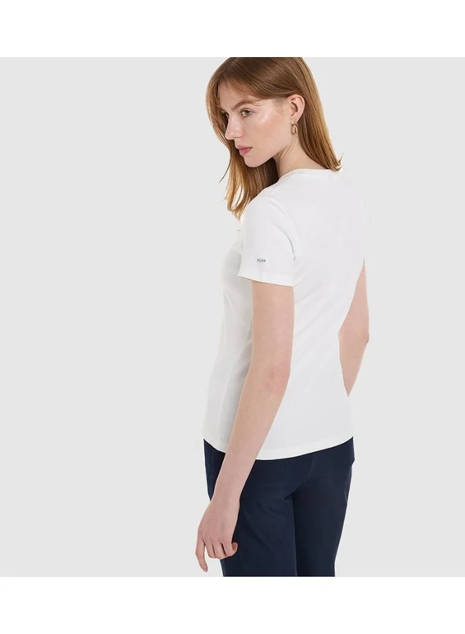 بي سي بي جي BCBG Regular Round Neck T Shirt With Branding