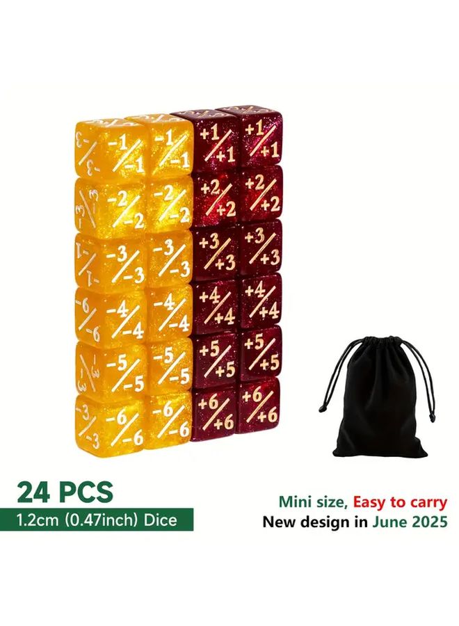 24 قطعة من النرد الأحمر والأصفر مقاس 12 مم D6 مع عداد 1 1 لألعاب ماجيك ذا غاذرين وتي سي جي وألعاب تقمص الأدوار - Image 1