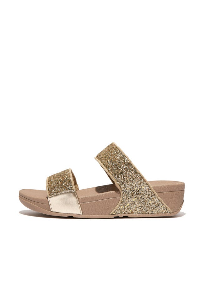 FitFlop 049-786 FITFLOP Ladies Sandals ET3-A94 Lulu Glitter Slides - Latte Beige - Image 1