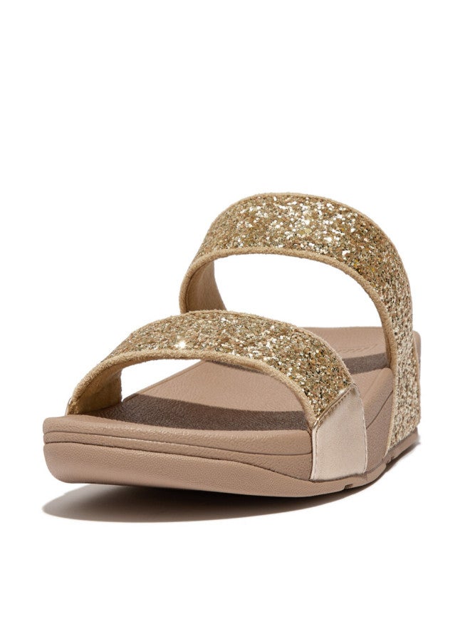 FitFlop 049-786 FITFLOP Ladies Sandals ET3-A94 Lulu Glitter Slides - Latte Beige - Image 4