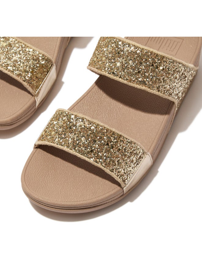 FitFlop 049-786 FITFLOP Ladies Sandals ET3-A94 Lulu Glitter Slides - Latte Beige - Image 3