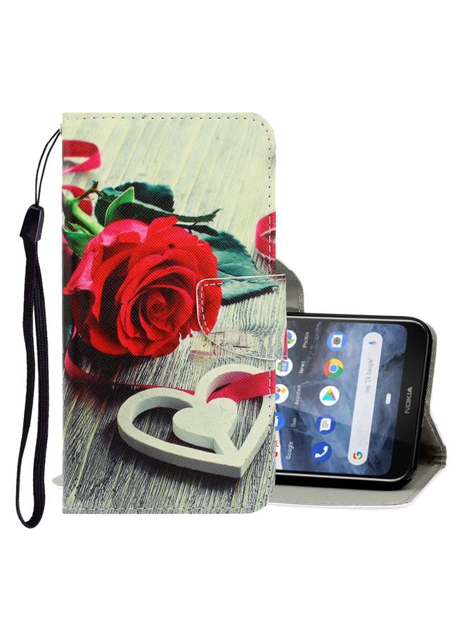 اس-توب جراب لهاتف Nokia 2.2، جراب جلدي من البولي يوريثان قابل للطي أفقيًا برسومات ملونة ثلاثية الأبعاد مع حامل وفتحات للبطاقات ومحفظة - Image 1