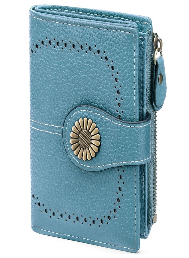 SENDEFN Small Womens Wallet Leather Bifold Card Holder RFID Blocking with Zipper Coin Pocket - Image 1