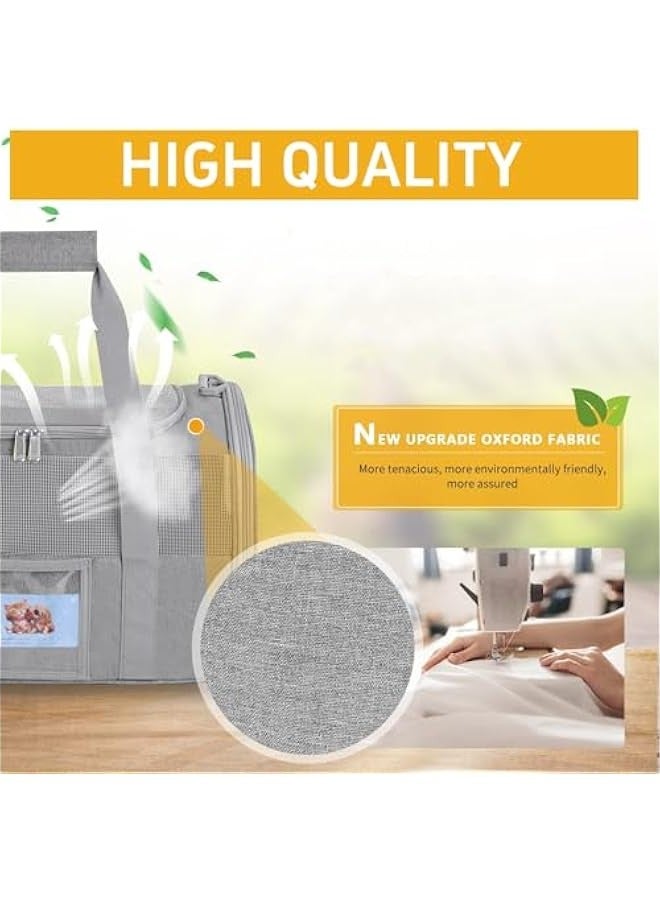 تراسل حاملة حيوانات أليفة، حقيبة حاملة قطط للسفر معتمدة من شركة الطيران أقل من 15 رطلاً، حاملة حيوانات أليفة قابلة للطي بشبكة مسامية للقطط الصغيرة والمتوسطة والكلاب الصغيرة والجراء، بيت صغير محمول قابل للغسل - Image 2