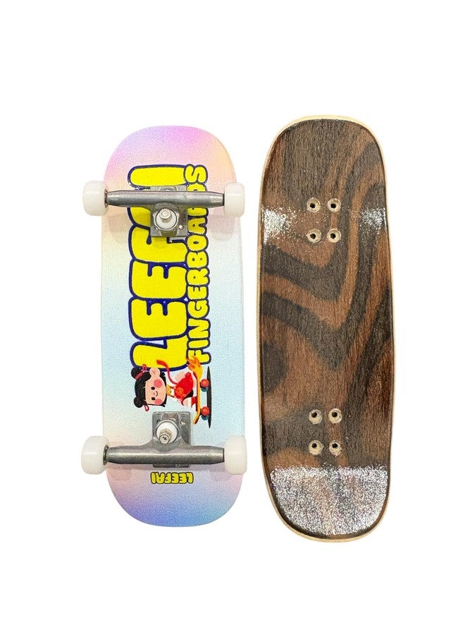 LEEFAI Pro Fingerboard Complete, Pre-Assembled Finger Skateboard Setup Canadian Maple Wood Deck Measure 34x96mm, Boxy Shape (Skate Girl) - Image 2