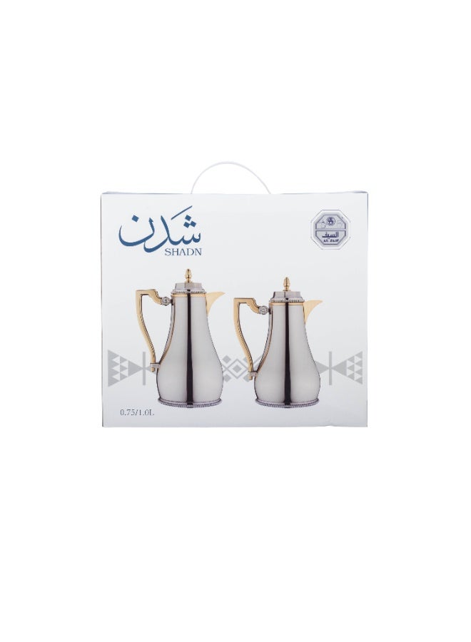 السيف  ✨ طقم ترامس السيف "شَدَن" الذهبي المطفي – 2 قطعة | يد خشبية راقية وداخل زجاج يحفظ الحرارة لأطول وقت 🔥☕ - Image 3