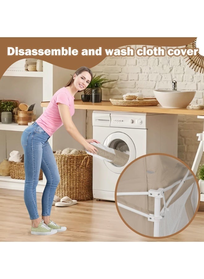 والالا حظيرة لعب قابلة للطي للأطفال، ساحة لعب للأطفال الرضع والأطفال الصغار، سياج أمان محمول للأطفال خفيف الوزن، لا يحتاج إلى تركيب، حظيرة لعب داخلية وخارجية مع حقيبة حمل وسجادة، مع كرات المحيط*20، 127*127*66 سم، بيج - Image 3