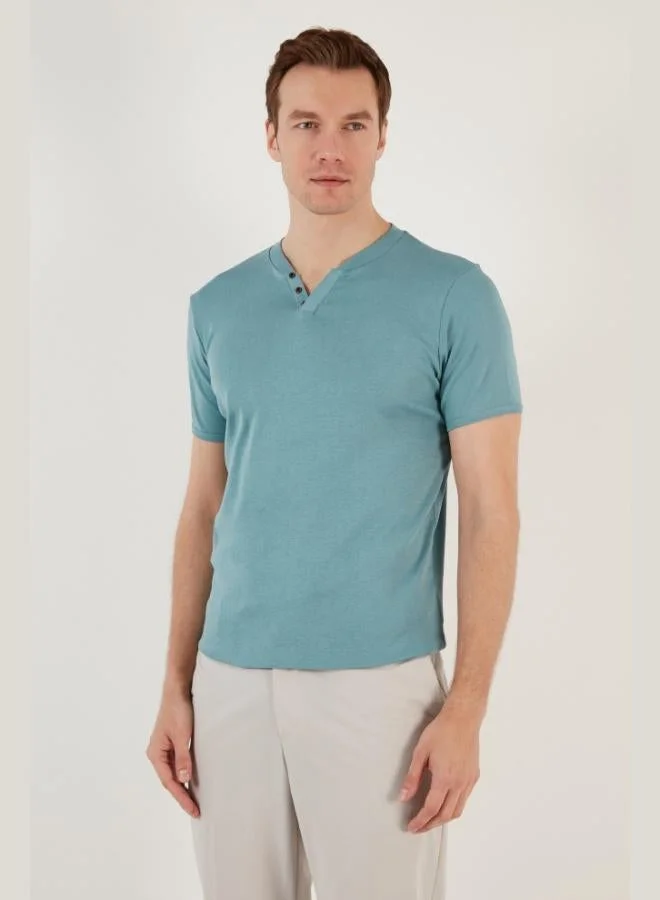 Buratti  Buratti Cotton Button Detail Slim Fit V-Neck 3-Pack T-Shirt Men's T-SHIRT 5902122S3 for Men | Best Price UAE