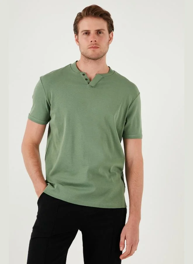 Buratti  Buratti Cotton Button Detail Slim Fit V-Neck 3-Pack T-Shirt Men's T-SHIRT 5902122S3 for Men | Best Price UAE