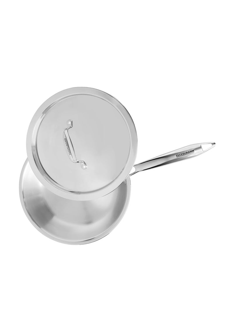 FACKELMANN Fackelmann 26 cm Frying Pan, Triply | with Lid | German Quality | Energy-Efficient Fry Pan | Non-Toxic | Even Heating | Ideal for All Cooktops | Hassle-Free Maintenance | 5 Year Warranty  - Image 1