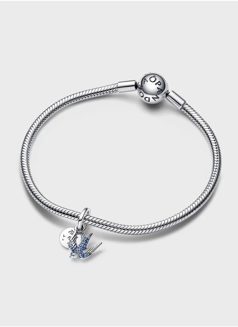 PANDORA Swallow Sterling Double Dangle Charm