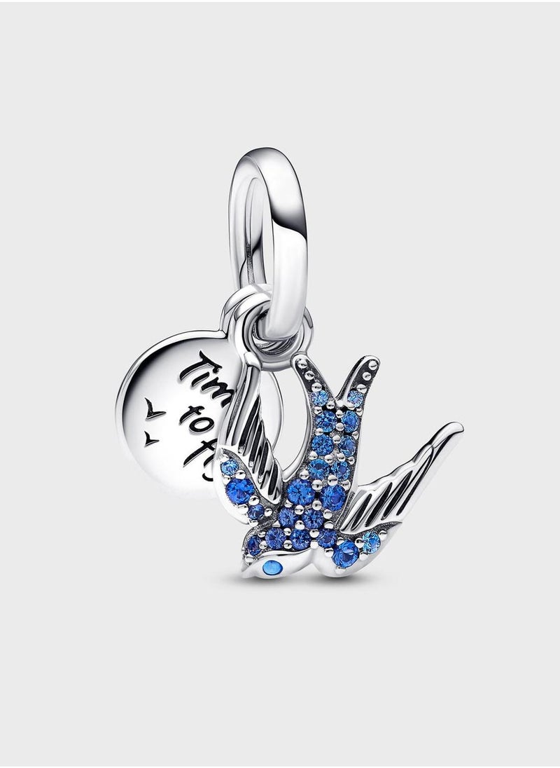 PANDORA Swallow Sterling Double Dangle Charm  - Image 1