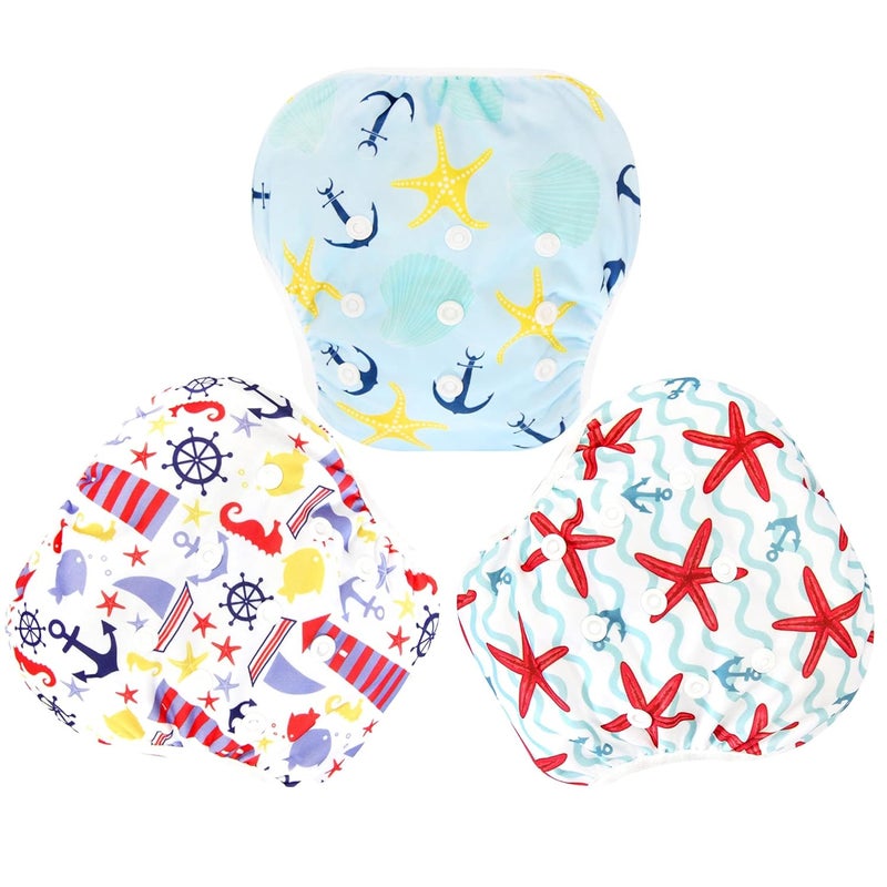 Langsprit 3 Pack Swim Diaper for Baby & Toddle,Reuseable Washable Diaper Swim for Swimming Lesson & Baby Shower Gifts - Image 1