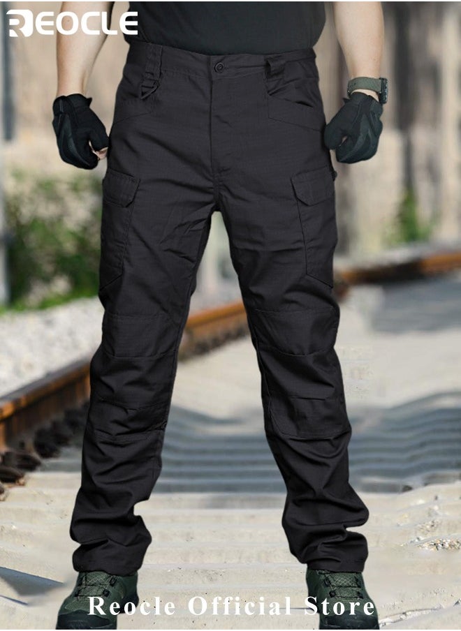 REOCLE - Men's Tactical Pants Lightweight Performance Pants with Multi Cargo Pockets Anti-rip Waterproof Military Combat Cargo Work Hiking Pants - Image 1
