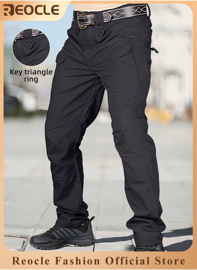 REOCLE - Men's Tactical Pants Lightweight Performance Pants with Multi Cargo Pockets Anti-rip Waterproof Military Combat Cargo Work Hiking Pants - Image 1
