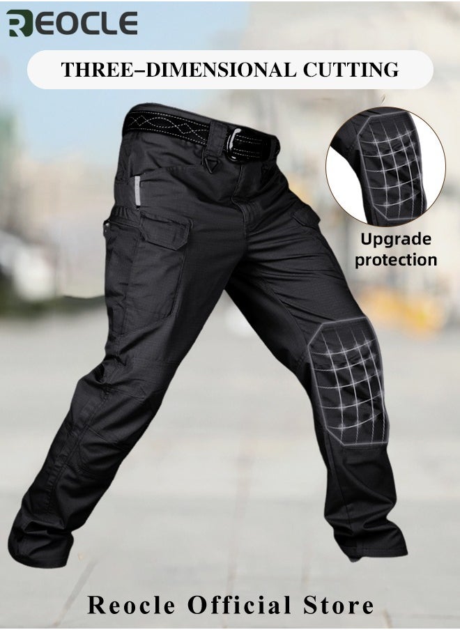 REOCLE - Men's Tactical Pants Lightweight Performance Pants with Multi Cargo Pockets Anti-rip Waterproof Military Combat Cargo Work Hiking Pants - Image 1