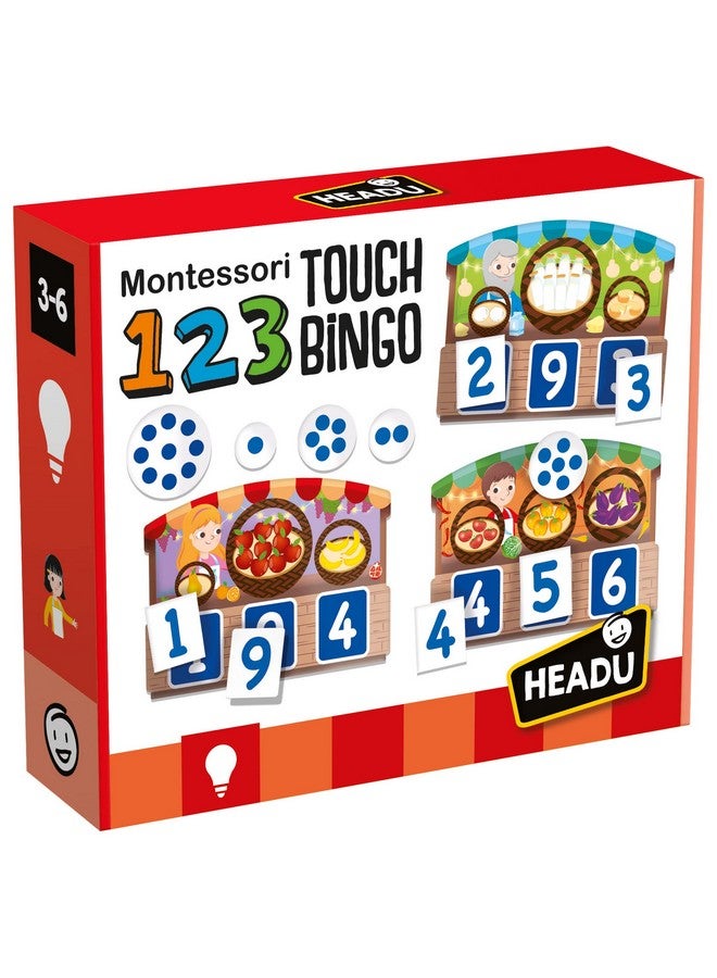 Headu 123 Touch Bingo Montessori, Educational Toys for Boys and Girls Ages 3-6 Years Old, Preschool Learning Toys, Teacher Homeschool Supplies, Birthday - Image 1