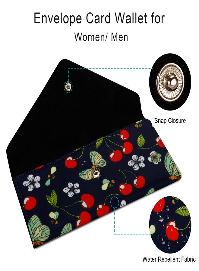 HAWEE Slim Card Wallet for Women - Water Resistant Envelope Style Multi-card Holder, Ultra Thin, Cherry - Image 4