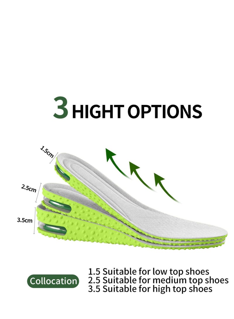 GUDOO ارتفاع زيادة النعال وسادة هوائية نعال حذاء أطول إدراج كعب للرجال والنساء كعب توسيد امتصاص الصدمات تخفيف آلام القدم - Image 5