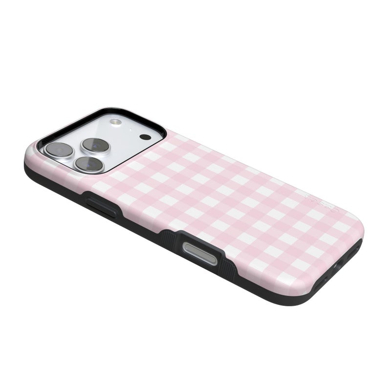 Casely iPhone 17 Pro Max Case | Pink Plaid | Sunday Best | Bold Protective Design | Compatible with MagSafe - Image 3