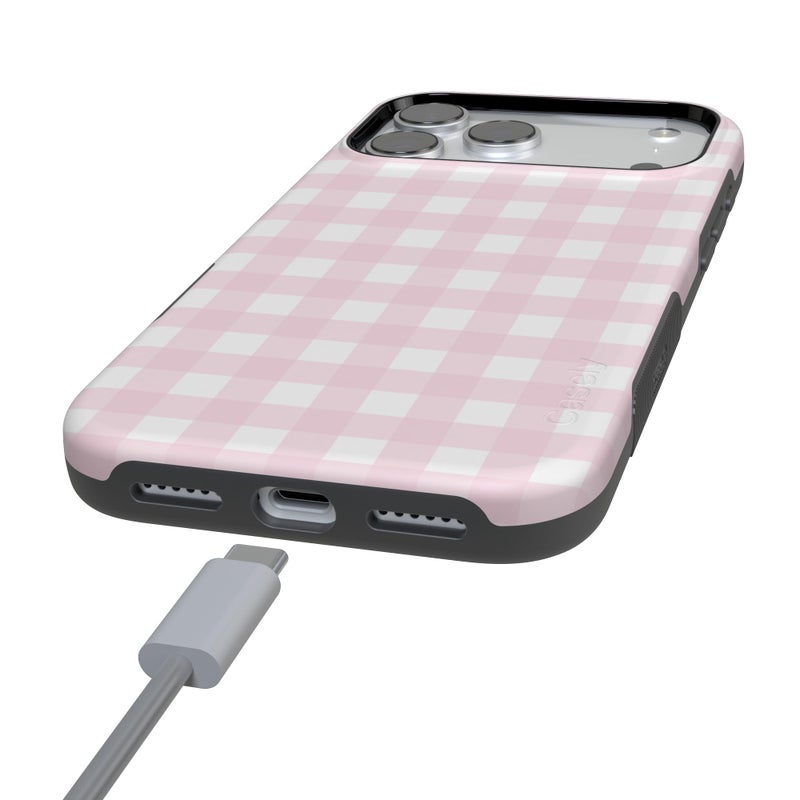 Casely iPhone 17 Pro Max Case | Pink Plaid | Sunday Best | Bold Protective Design | Compatible with MagSafe - Image 5