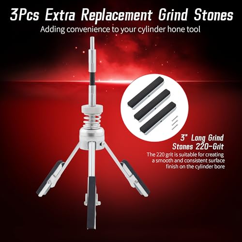 WAYCOJOY Cylinder Hone Tool, Adjustable Engine Cylinder Honing Tool for Grinding Holes from 2" to 7" in Diameter, Brake Piston Servicing Tools with Extra 3PC 3" Long Stones 220 Grit - Image 4