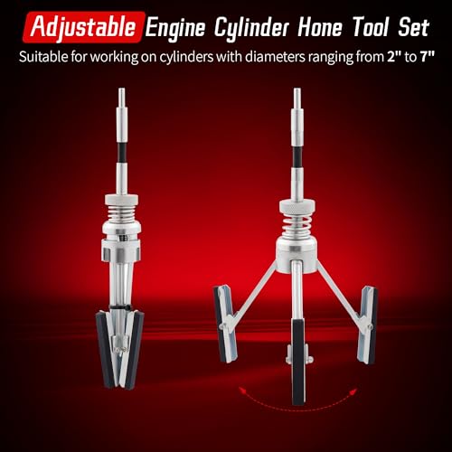 WAYCOJOY Cylinder Hone Tool, Adjustable Engine Cylinder Honing Tool for Grinding Holes from 2" to 7" in Diameter, Brake Piston Servicing Tools with Extra 3PC 3" Long Stones 220 Grit - Image 3