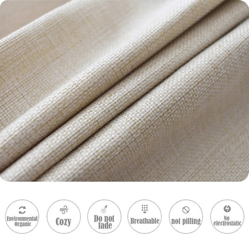 غطاء وسادة زينة مطبوع عليه كلمة  cotton بيج 18x18بوصة - Image 2
