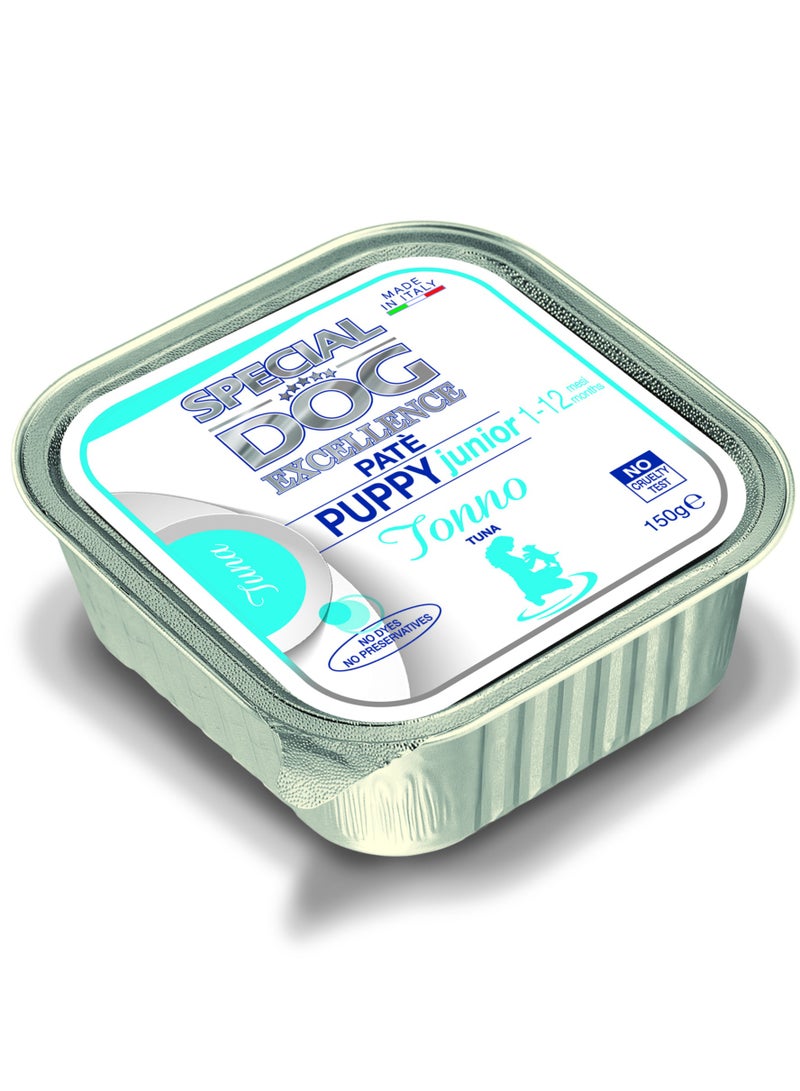 Monge Special Dog Excellence by Monge | Puppy & Junior Dog Wet Food with Tuna | Super Premium Complete Wet Puppy Food | Patè in Alutray - Image 1