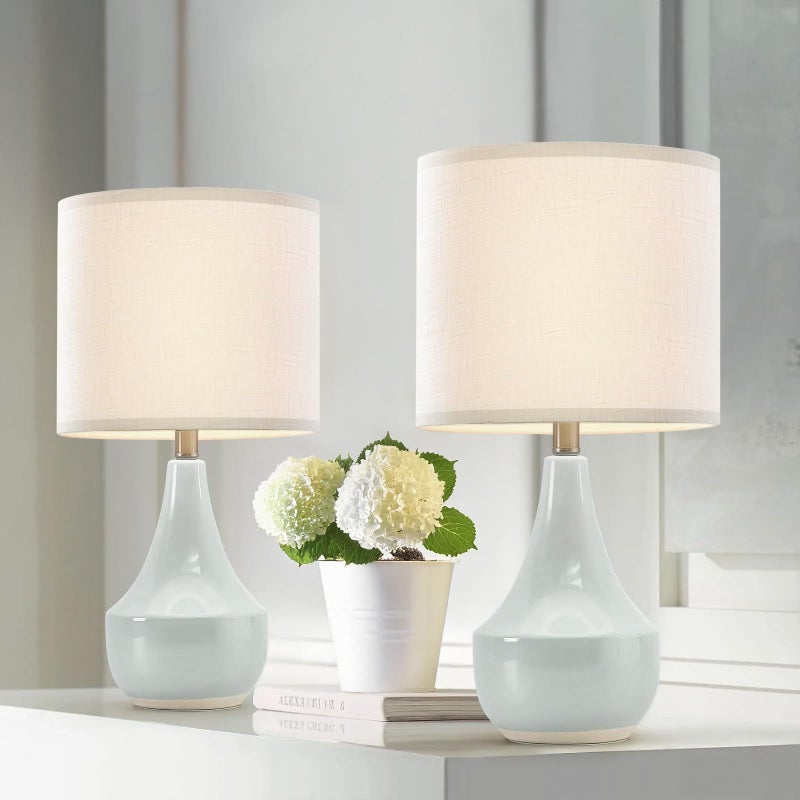 YoflowX Small Lampshades Set of 2, White Linen Drum Lampshades, 8.66" Top x 8.66" Bottom x 7.87" High Lamp Shade, Lamp Shades Replacement for Table and Floor Lamps, Pendant Light, Handcrafted, Easy Assembly - Image 5