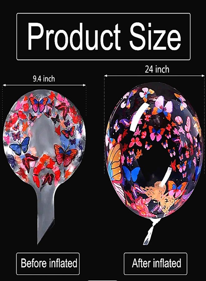 UZER Bobo Balloons Butterfly Printed,Helium Style Transparent Bubble Clear Balloons,Gifts for Christmas,Wedding,Birthday Party Decorations (Butterfly, 24 inch) - Image 3