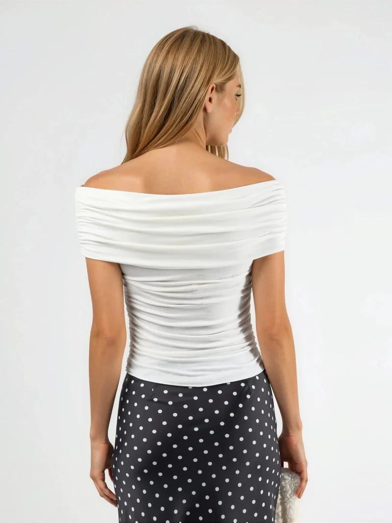 بوسيم BUSEM Off Shoulder Drape Blouse