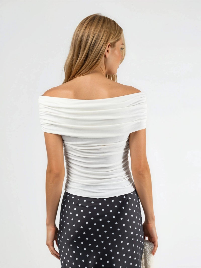BUSEM Off Shoulder Drape Blouse - Image 3