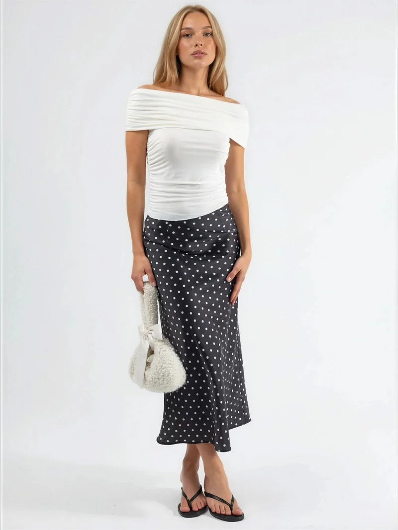 بوسيم BUSEM Off Shoulder Drape Blouse