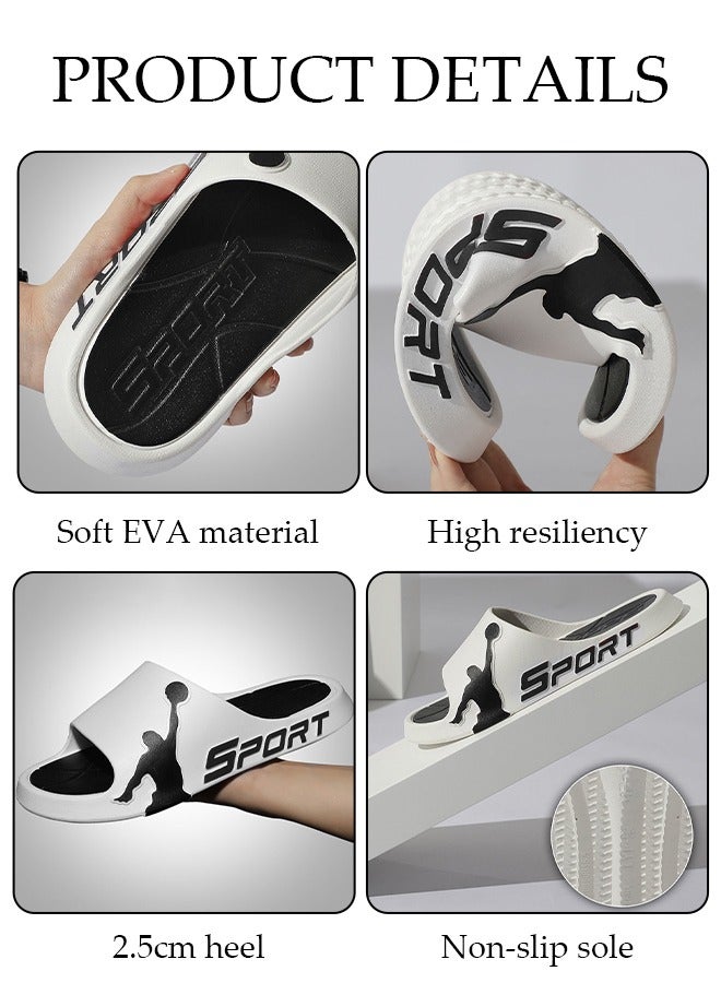 Men's Slipper Thick Sole Non-Slip Bath Slippers Open Toe Shower Slippers House Bedroom Slippers Flat Slipper for Spa Bath Pool Gym House Sandals for Indoor & Outdoor  - Image 3