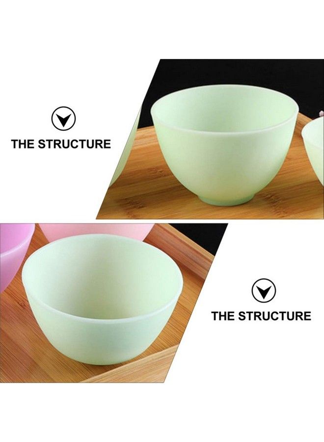 Healifty 3Pcs Diy Face Mixing Bowl Facial Mud Bowl Silicone Facemask Bowl Cosmetic Beauty Tool For Home Salon Spa Face Skin Applicator Bowl (Green) - Image 5
