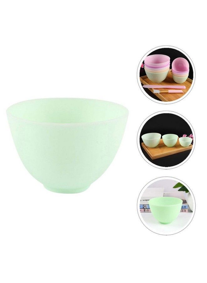 Healifty 3Pcs Diy Face Mixing Bowl Facial Mud Bowl Silicone Facemask Bowl Cosmetic Beauty Tool For Home Salon Spa Face Skin Applicator Bowl (Green) - Image 4