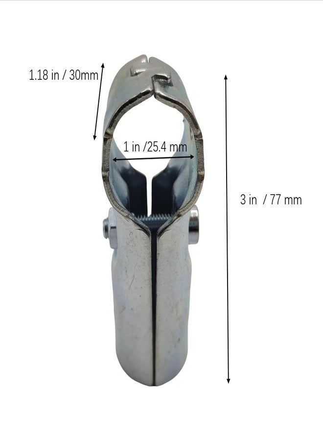 FLEXKEA 2 Pcs T Clamps Pipe Connector, End Rail T Clamp,Metal Clamp Fittings,1" O.D. 25.4 mm,Galvanized Steel Chain Link Fence, Bolts and Nuts Included - Image 2