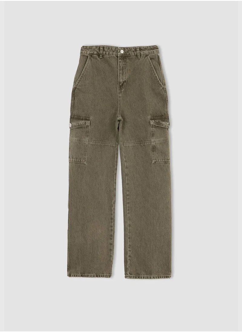 DeFacto Woman Wideleg Cargo Denim Trousers